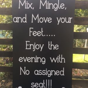 Mix, Mingle, Move your feet Sign